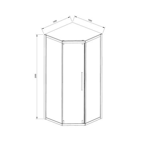 Душевой уголок Vincea Show VSP1-4SH100CL 100х100 стекло прозрачное профиль хром без поддона