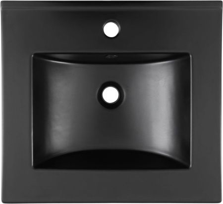 Раковина керамическая Aquanet Flat 00329252 50х40 полувстраиваемая цвет черный 1 отверстие под смеситель