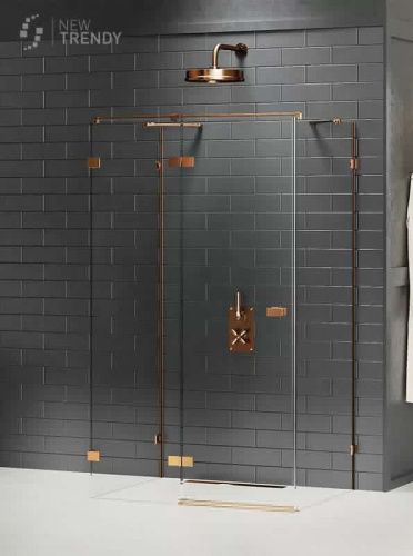 Душевой уголок New Trendy AVEXA Copper brushed EXK-3712 110х100 стекло прозрачное профиль медь без поддона