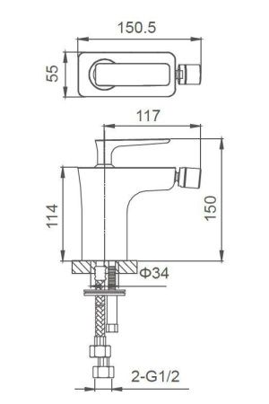 Смеситель Wonzon & Woghand Shark WW-485001-CR на биде хром