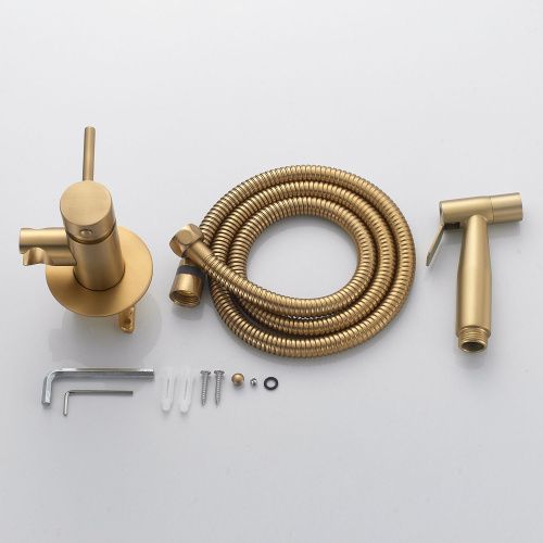 Гигиенический душ со смесителем Shevanik S147G золотой сатин - фото 4