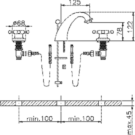 Смеситель Cisal Complementi VT00101027 на раковину бронза