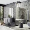 Душевая шторка на ванну Maybah Glass MGV-151-1у 75х140 стекло тонированное профиль белый ориентация универсальная