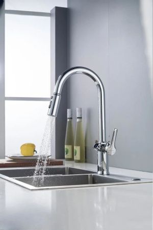 Смеситель для кухни Knotlor KN-100 на мойку хром