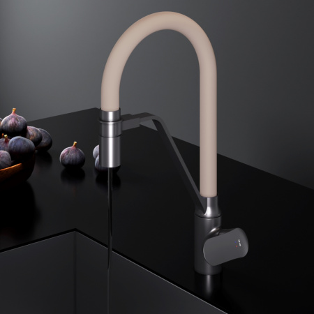 Смеситель для кухни Am.Pm Like F8007826 на мойку черный/бежевый