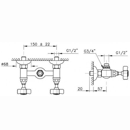 Смеситель для душа Nicolazzi Half Dome 1425CR70 настенный хром