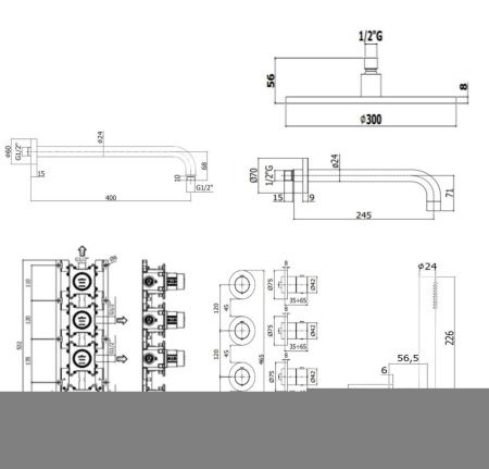 Душевая система Paffoni Modular Box KITMB019NO141KING встраиваемая в стену