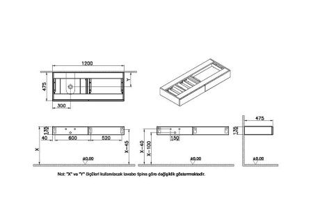Тумба под раковину Vitra Origin 65681 120х50 подвесная цвет коричневый