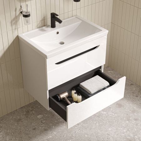 Тумба с раковиной Iddis Ray RAY70W0i95K 70х50 подвесная цвет белый