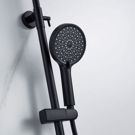 Душевая стойка Shevanik S4726H настенная цвет черный