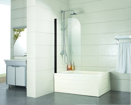 Душевая шторка на ванну Azario Merrit AZ-NF6211 800 BLACK 80x140 стекло прозрачное профиль черный ориентация универсальная - фото 2