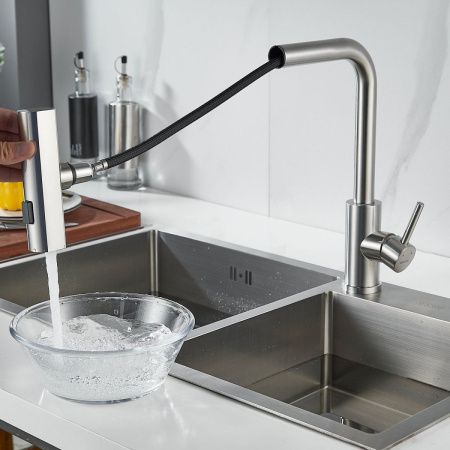 Смеситель для кухни Shevanik S263L на мойку сатин