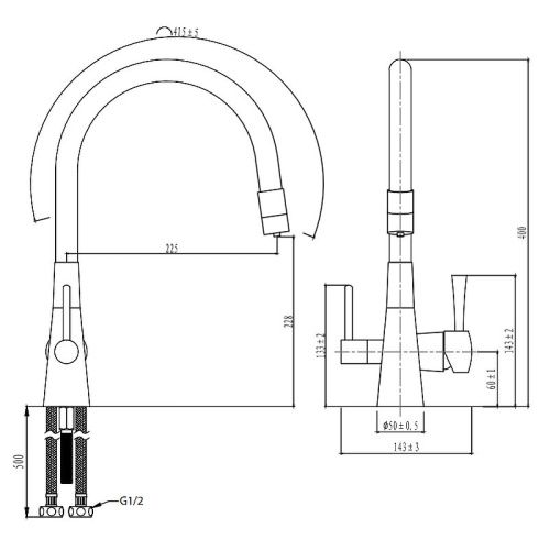 Смеситель для кухни LeMark Comfort LM3075GM на мойку графит - фото 5