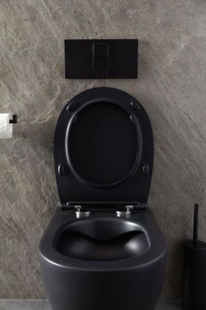 Чаша унитаза подвесная Allen Brau Reality 4.32006.31 цвет черный без сиденья безободковая каскадный смыв