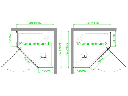 Душевой уголок Royal Bath TR RB80TR-C 80х80 стекло матовое профиль белый без поддона