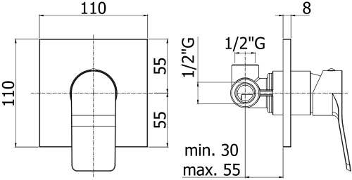 Смеситель для душа Paffoni Tilt TI010BO/M встраиваемый в стену белый - фото 2