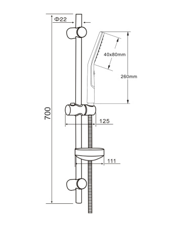 Душевой гарнитур Orange O-Shower OS710cr настенный  хром
