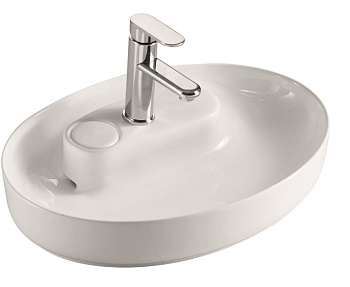 Раковина керамическая Art&Max AM3570-C 55х40 накладная цвет белый