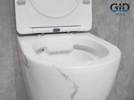 Унитаз подвесной Gid Convexo 62228Y черный с декором с сиденьем микролифт безободковый смыв торнадо