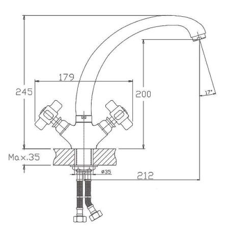 Смеситель для кухни Haiba HB18 HB4218 на мойку хром