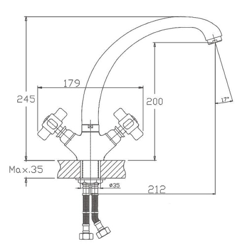 Cмеситель Haiba HB4218 на мойку хром - фото 2
