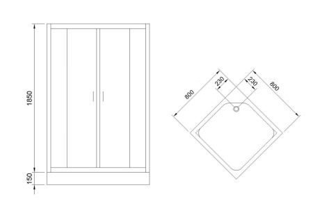 Душевой уголок Royal Bath HP RB80HP-C 80х80 стекло матовое профиль белый с поддоном