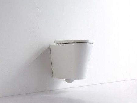 Унитаз подвесной CeramaLux 5178 белый с сиденьем микролифт безободковый каскадный смыв