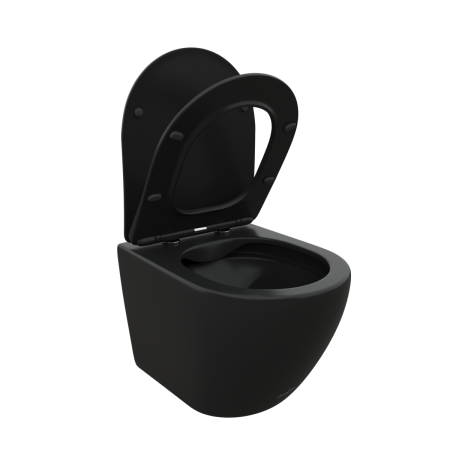 Унитаз подвесной Cerutti SPA CT8918 черный с сиденьем микролифт безободковый каскадный смыв