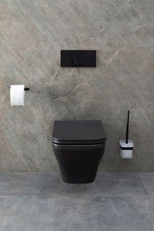 Чаша унитаза подвесная Allen Brau Infinity 4.21011.31 цвет черный без сиденья безободковая каскадный смыв