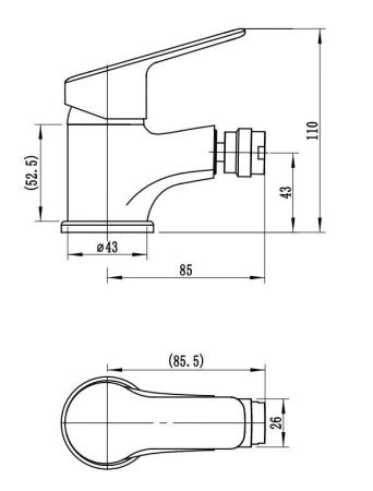 Смеситель Voda Wave WA45 на биде хром