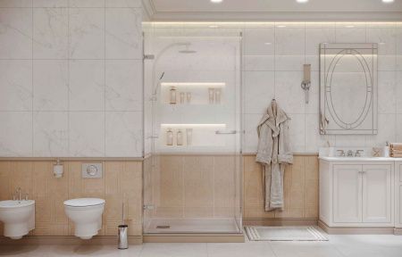 Душевой уголок Ambassador Abner 10011101R 90х90 стекло прозрачное профиль хром без поддона