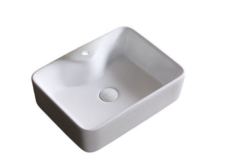 Раковина из сантехнического фарфора Cerutti SPA CR0094 50х40 накладная цвет белый 1 отверстие под смеситель