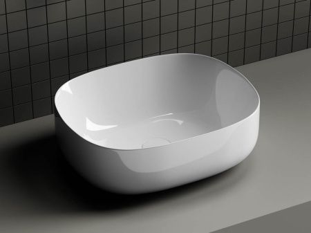 Раковина из сантехнического фарфора Ceramica Nova ELEMENT CN6018 50х40 накладная цвет белый без отверстий под смеситель