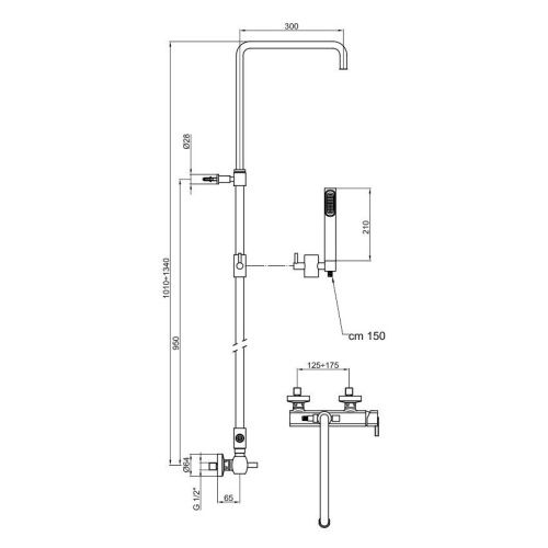 Душевая стойка Webert AZ870108015 настенная цвет хром - фото 3