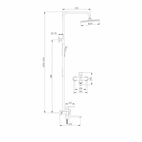 Душевая стойка Splenka S221.24.03 настенная цвет сатин золотой - фото 3