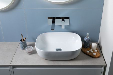 Раковина керамическая Aquanet Lake LAKE-1 50х40 накладная цвет белый без отверстий под смеситель