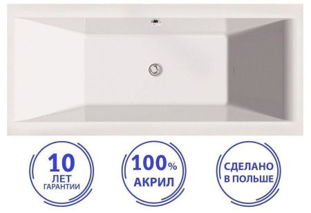 Ванна акриловая C-Bath CBQ008001 170х75 пристенная прямоугольная