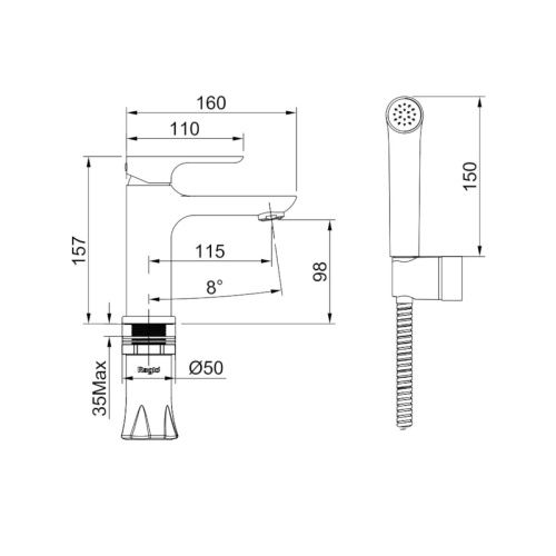 Смеситель Raglo R03 R03.12 на раковину хром - фото 2