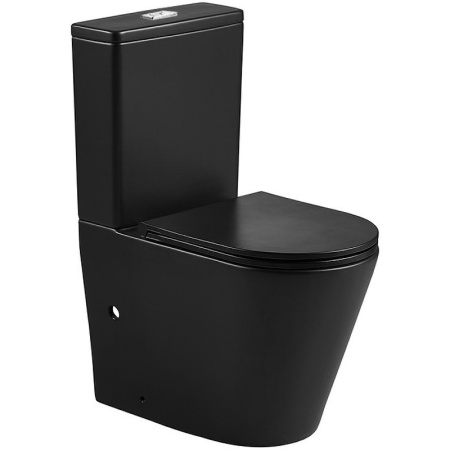 Унитаз напольный с бачком WeltWasser WW SALZBACH 001 GL-BL (10000011165) черный глянцевый с сиденьем микролифт безободковый душевой смыв