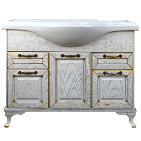 Тумба с раковиной Loranto Пандора CS00075992 105х45х65 напольная цвет белое золото