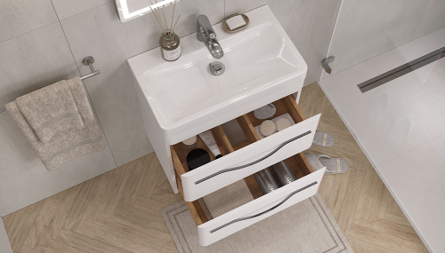 Тумба под раковину Velvex JILL tpJIL.60.2Y-233 59х34х60 подвесная цвет белый - фото 4