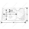 Кухонная мойка Melana 218 t (*10) 65х40 цвет хром поверхность полированная