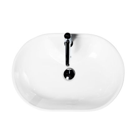 Раковина из сантехнического фаянса BelBagno BB1151 60х40 накладная цвет белый 1 отверстие под смеситель