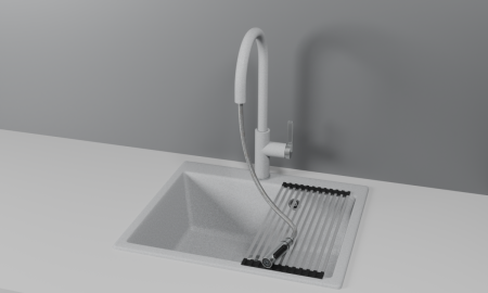 Смеситель для кухни Granula 8168, БАЗАЛЬТ на мойку серый