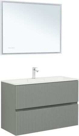Тумба под раковину Aquanet Джейн 00313320 100х40 подвесная цвет серый