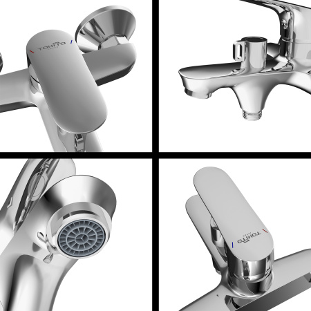 Смеситель для ванны Tokito TAKASE TOK-TAK-1014 настенный хром