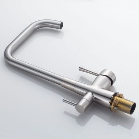 Смеситель для кухни Shevanik S528L на мойку сатин