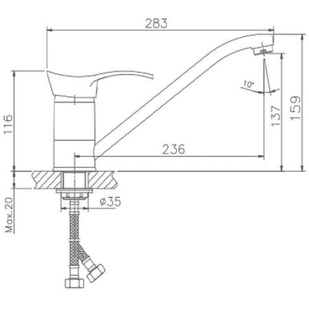 Смеситель для кухни Haiba HB01 HB4901 на мойку хром
