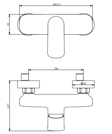 Смеситель для ванны и душа Savol SK-H7403 настенный хром