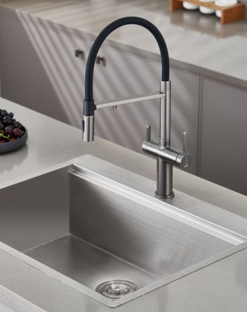 Смеситель для кухни Rose R458T на мойку оружейная сталь